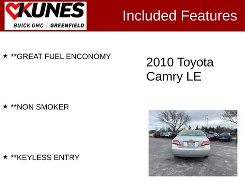 Used 2010 Toyota Camry LE image 2
