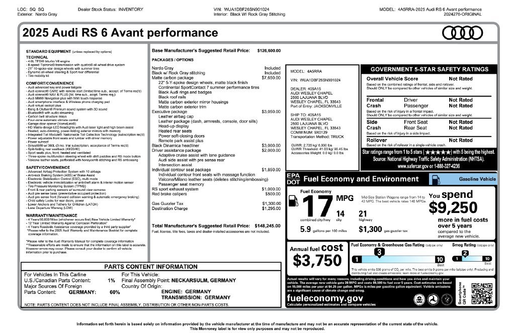 Used 2025 Audi RS 6 performance AWD/4WD image 4