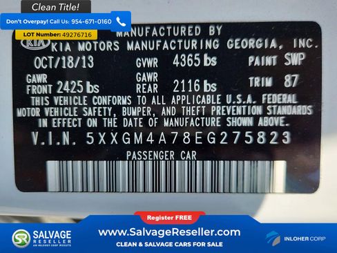 Used 2014 Kia Optima LX w/ LX Convenience Plus Package image 16