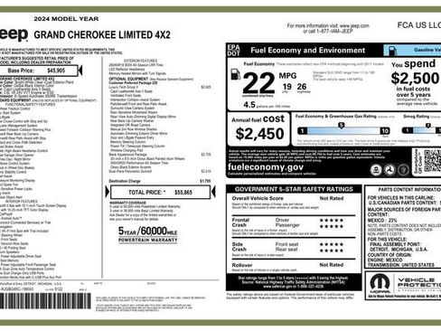 Used 2024 Jeep Grand Cherokee Limited w/ Luxury Tech Group II RWD image 2