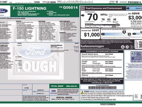 Used 2023 Ford F150 Lightning Lariat w/ Equipment Group 511A High AWD/4WD image 1