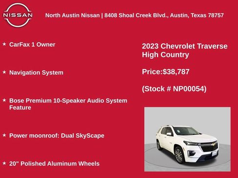 Used 2023 Chevrolet Traverse High Country w/ LPO, Floor Liner Package FWD image 11