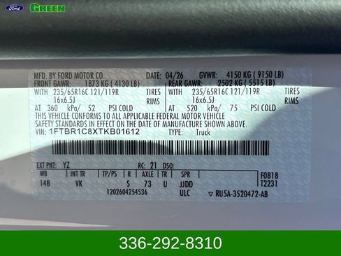 Used 2026 Ford Transit 250 148 Medium Roof w/ Load Area Protection Package RWD image 26