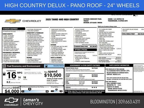 Used 2025 Chevrolet Tahoe High Country image 1