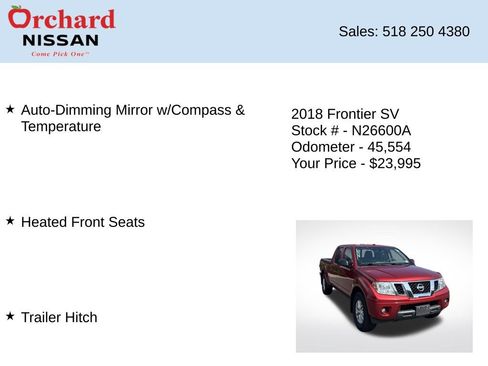 Used 2018 Nissan Frontier SV w/ Value Truck Package AWD/4WD image 12