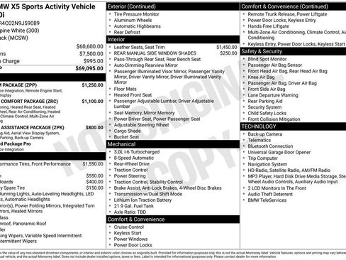 Used 2022 BMW X5 sDrive40i w/ Premium Package RWD image 3