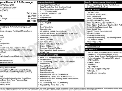 New 2026 Toyota Sienna XLE FWD image 2