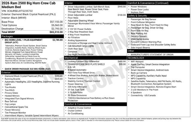 Certified 2026 RAM 2500 Big Horn AWD/4WD image 11