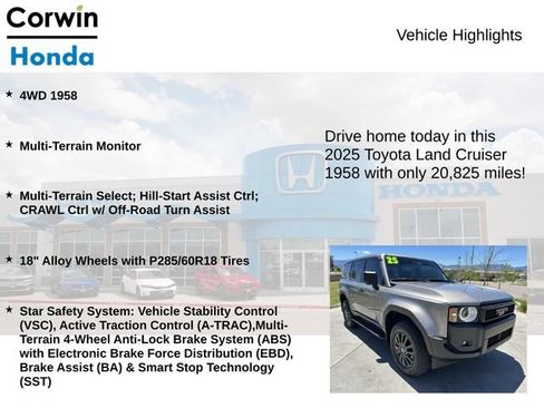 Used 2025 Toyota Land Cruiser 1958 AWD/4WD image 6