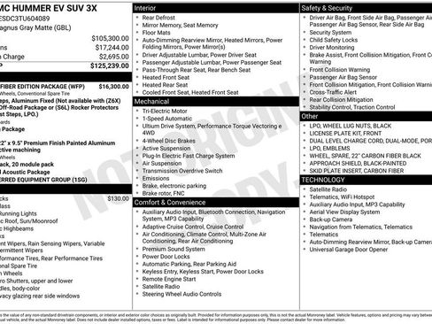 New 2026 GMC Hummer EV 3X w/ Carbon Fiber Edition Package AWD/4WD image 45