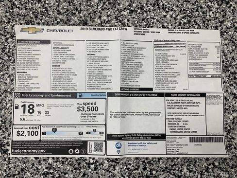 Used 2019 Chevrolet Silverado 1500 LTZ w/ LTZ Plus Package AWD/4WD image 68