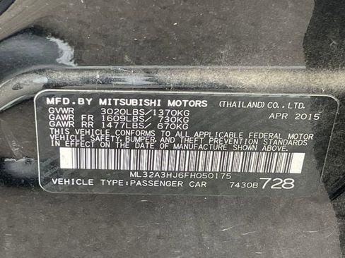 Used 2015 Mitsubishi Mirage DE FWD image 15