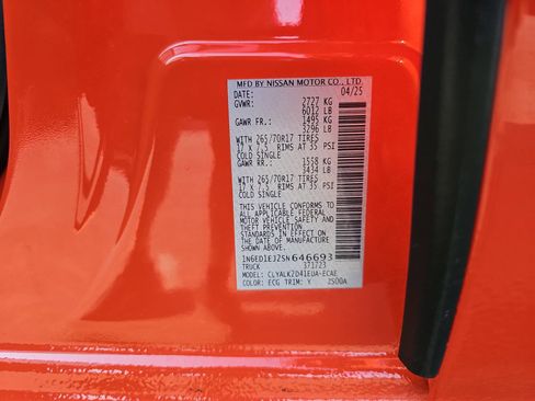 Used 2025 Nissan Frontier Pro-X w/ Pro Premium Package RWD image 44