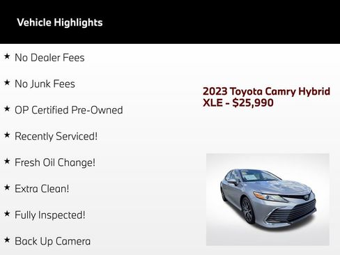 Used 2023 Toyota Camry XLE FWD image 50