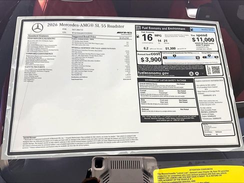 New 2026 Mercedes-Benz SL 55 AMG 4MATIC image 18