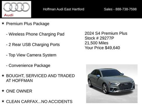 Used 2024 Audi S4 Premium Plus w/ Premium Plus Package AWD/4WD image 18