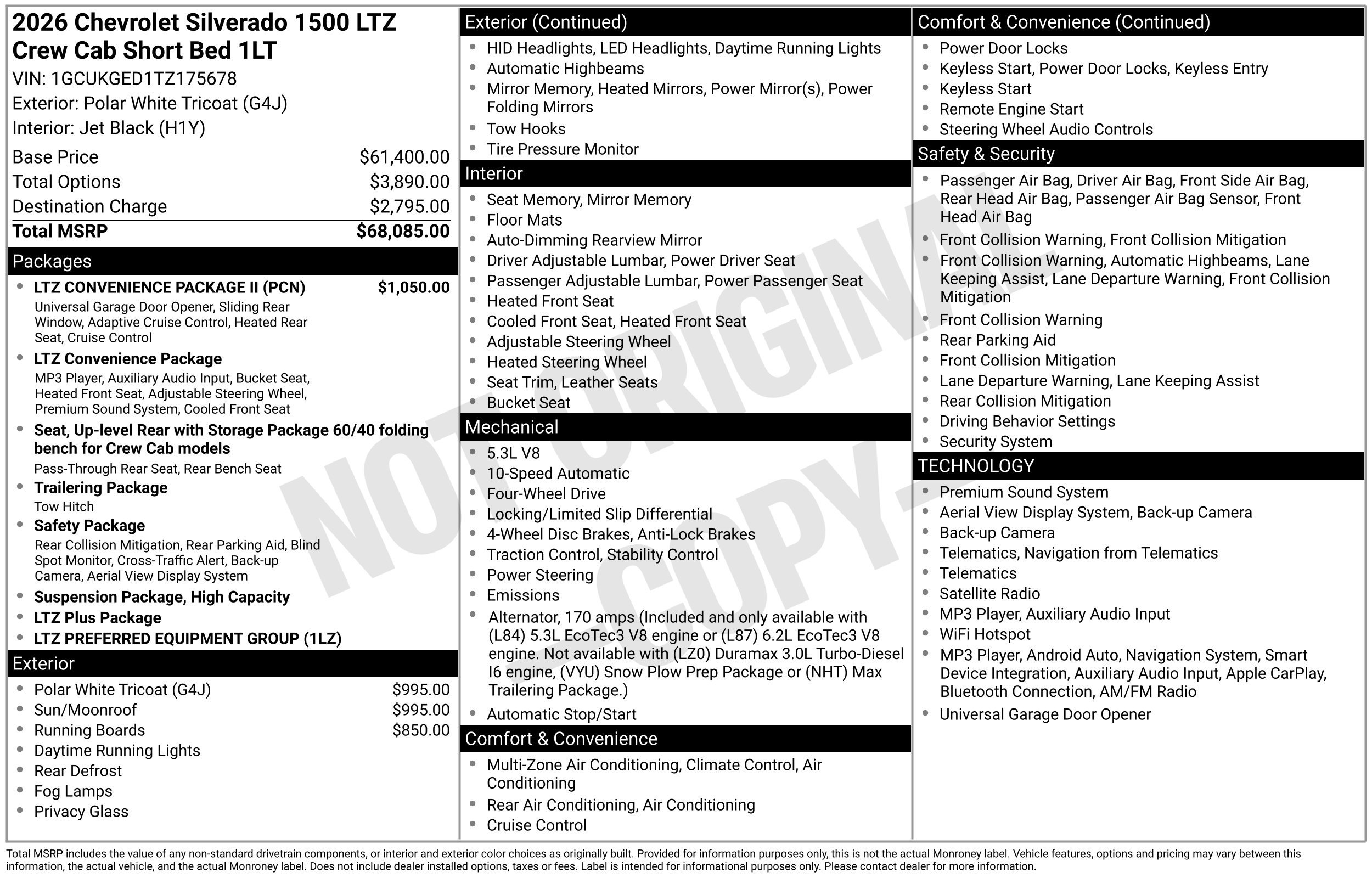 Used 2026 Chevrolet Silverado 1500 LTZ w/ LTZ Convenience Package II AWD/4WD image 2
