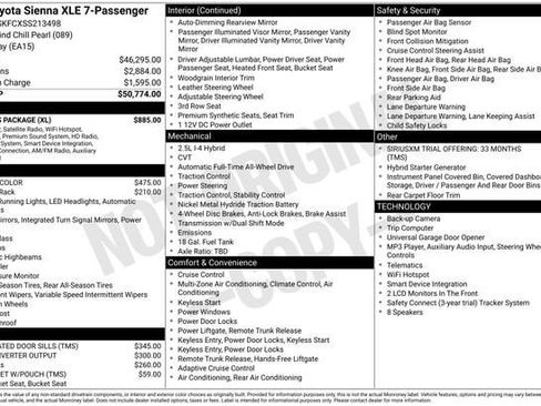 Certified 2025 Toyota Sienna XLE w/ XLE Plus Package AWD/4WD image 36