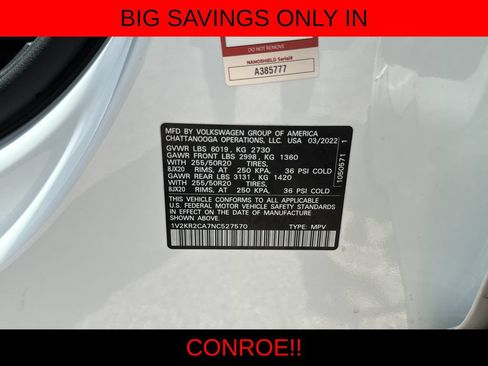 Used 2022 Volkswagen Atlas SE AWD/4WD image 28