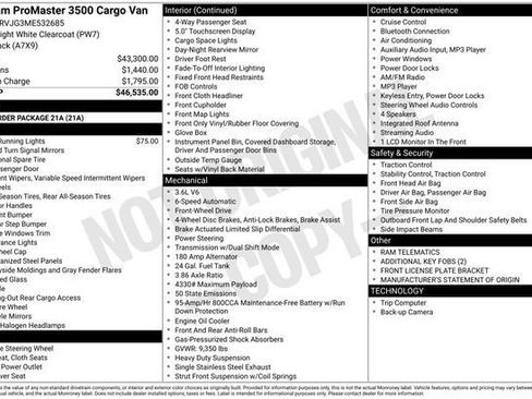 Used 2021 RAM ProMaster 3500 image 13