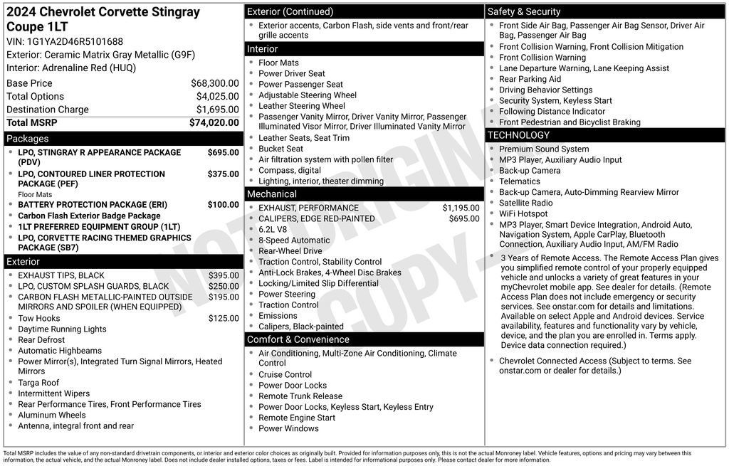 Used 2024 Chevrolet Corvette Stingray Coupe RWD image 22