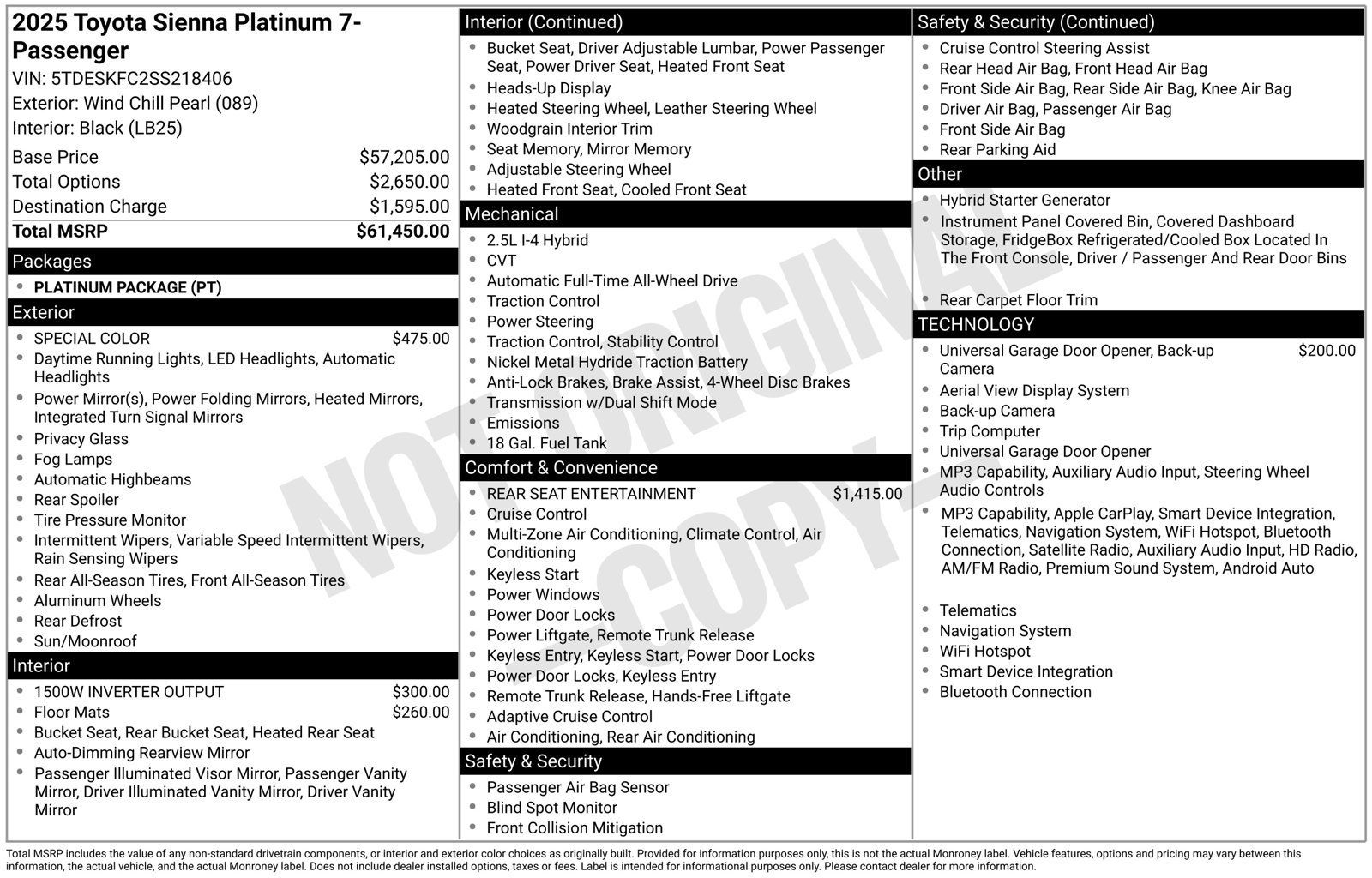 Used 2025 Toyota Sienna Platinum AWD/4WD image 38