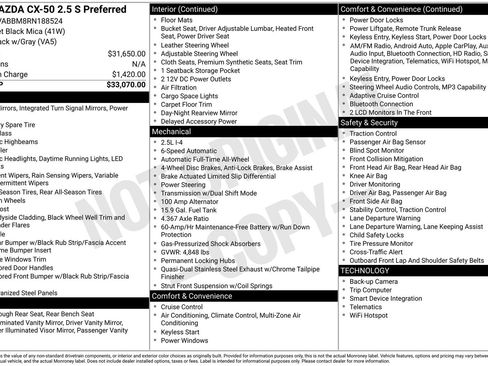 Used 2024 MAZDA CX-50 AWD 2.5 S w/ Preferred Package image 10