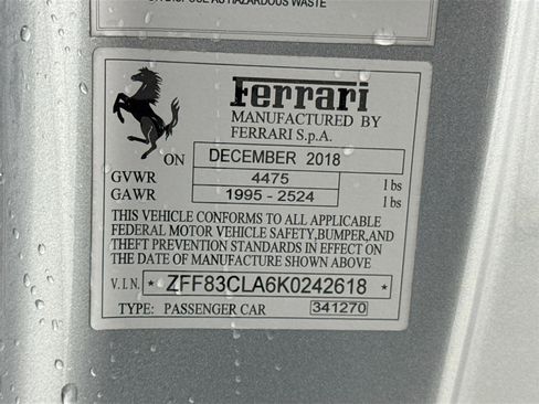 Certified 2019 Ferrari 812 Superfast image 27