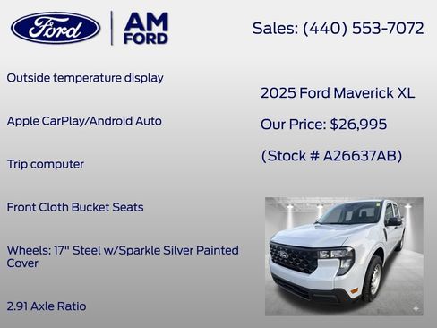 Certified 2025 Ford Maverick XL w/ 4K Tow Package AWD/4WD image 20