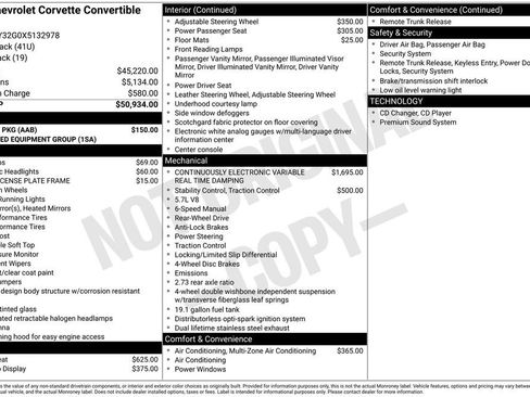 Used 1999 Chevrolet Corvette Convertible w/ Memory Pkg RWD image 3