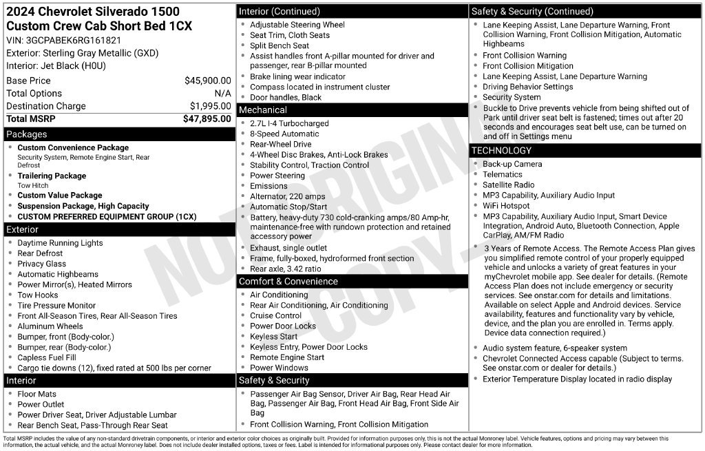 Used 2024 Chevrolet Silverado 1500 Custom RWD image 33