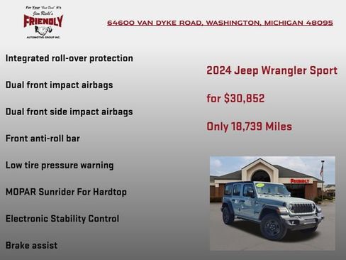 Used 2024 Jeep Wrangler Unlimited Sport AWD/4WD image 15