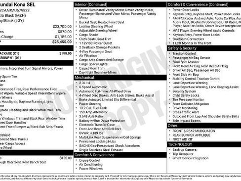 Used 2021 Hyundai Kona SEL w/ Cargo Package AWD/4WD image 6