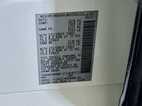 Used 2023 Nissan Pathfinder Platinum w/ Cargo Package FWD image 12