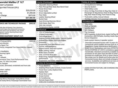 Used 2018 Chevrolet Malibu LT FWD image 2