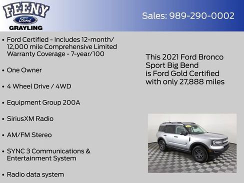 Certified 2021 Ford Bronco Sport Big Bend AWD/4WD image 4