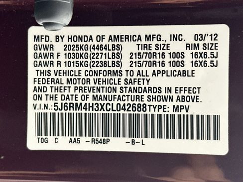 Used 2012 Honda CR-V LX image 12