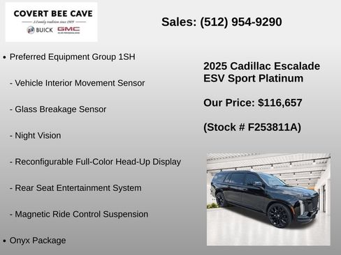 Used 2025 Cadillac Escalade ESV Sport Platinum w/ LPO, ONYX Package AWD/4WD image 25