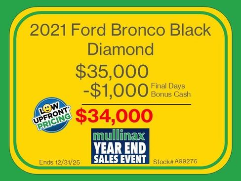 Certified 2021 Ford Bronco Black Diamond image 3