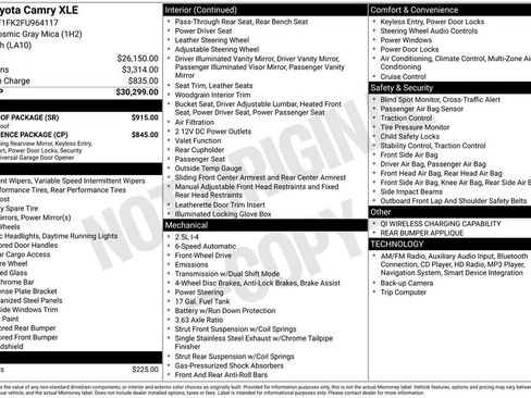 Used 2015 Toyota Camry XLE w/ Moonroof Package image 7