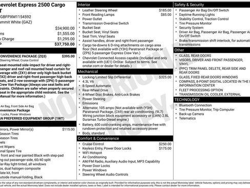 Used 2021 Chevrolet Express 2500 Extended w/ Driver Convenience Package RWD image 33