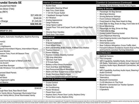 New 2026 Hyundai Sonata SE FWD image 9