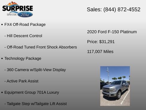 Used 2020 Ford F150 Platinum w/ Equipment Group 701A Luxury AWD/4WD image 12