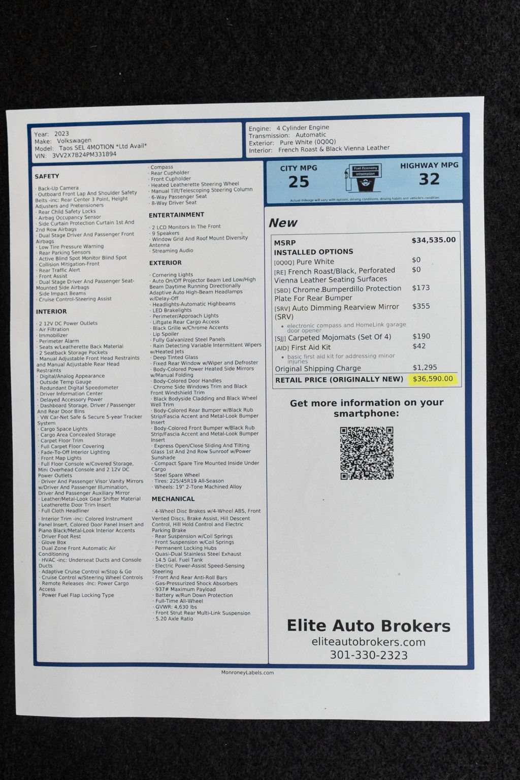 Used 2023 Volkswagen Taos SEL AWD/4WD image 47