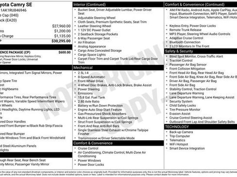 Used 2024 Toyota Camry SE w/ Convenience Package image 27