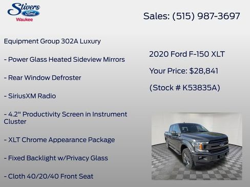 Used 2020 Ford F150 XLT w/ Equipment Group 302A Luxury AWD/4WD image 8