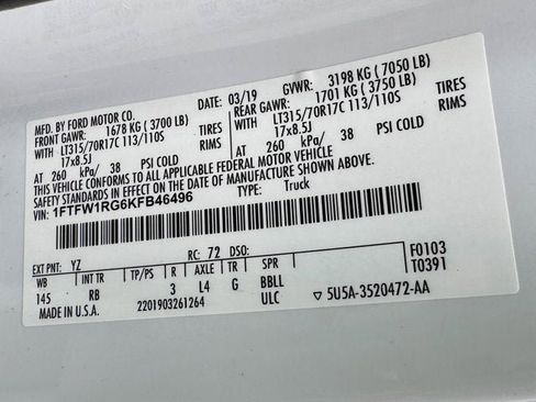 Used 2019 Ford F150 Raptor w/ Equipment Group 802A Luxury image 24