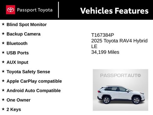 Used 2025 Toyota RAV4 LE AWD/4WD image 10
