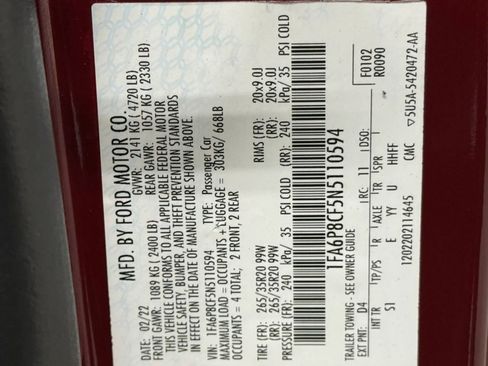 Used 2022 Ford Mustang GT Premium w/ Equipment Group 401A RWD image 43
