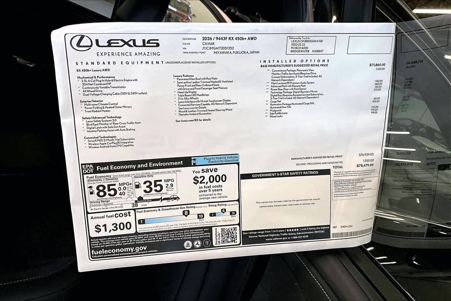 New 2026 Lexus RX 450h AWD image 13